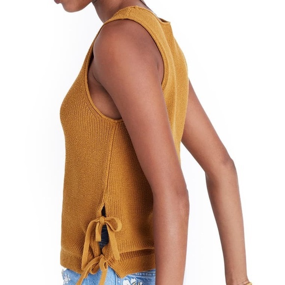 Madewell Tops - Madewell Mustard Side Tie Sweater Tank Size M